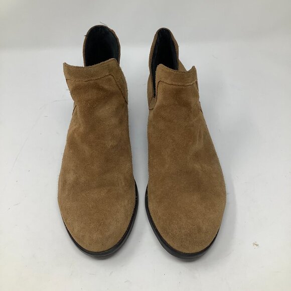 Sorel women's Lolla Cut-Out Booties 10 tan suede leather ankle - Picture 2 of 7